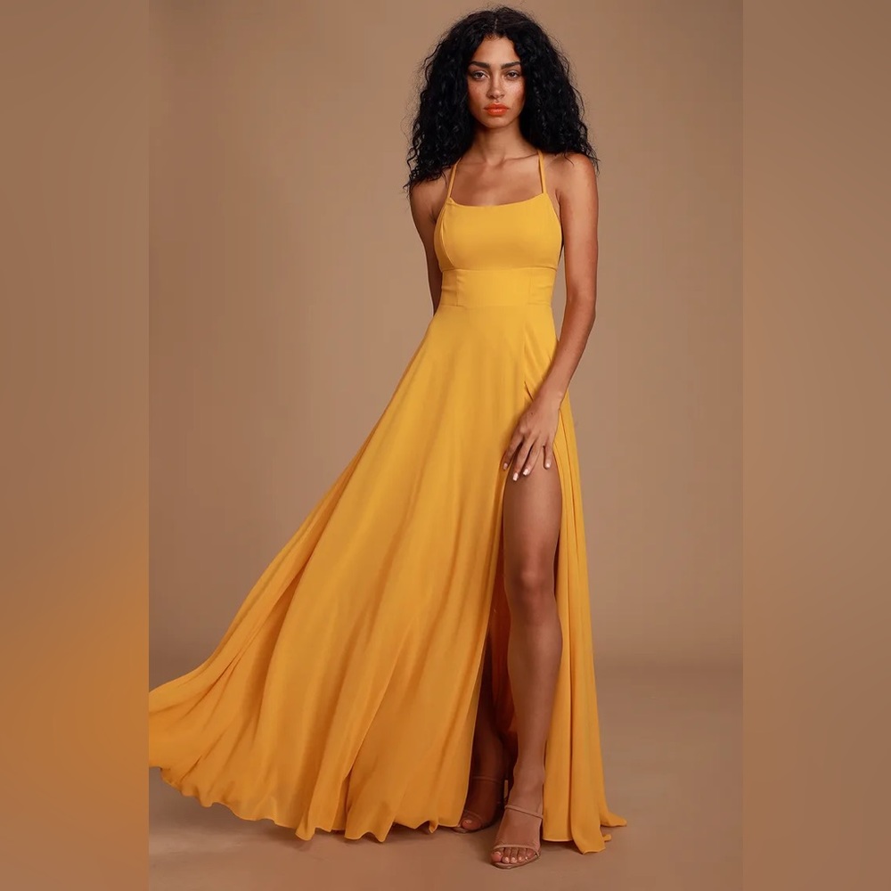 Yellow Backless Maxi Dress